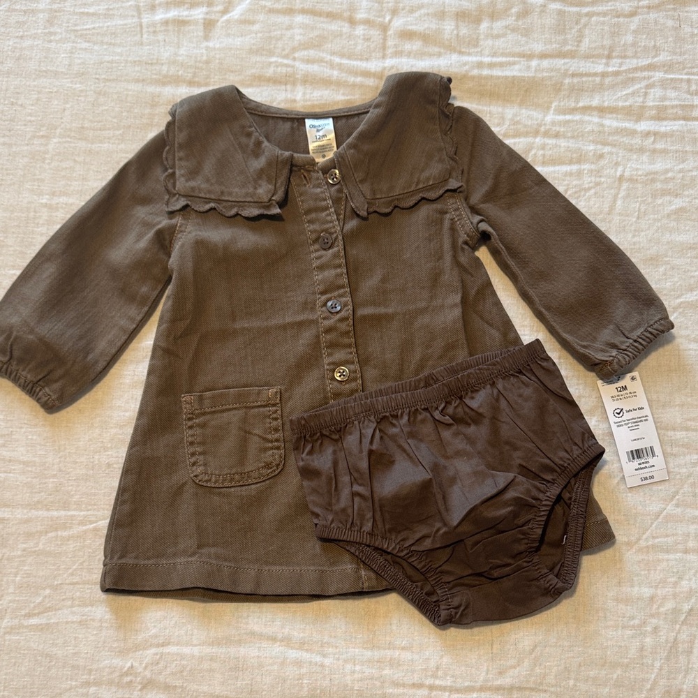 Carter's Brown Corduroy Dress with Matching Bloomers